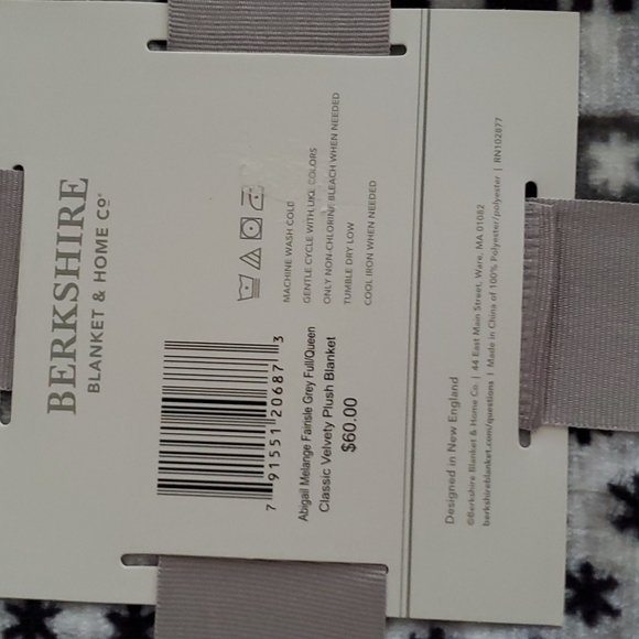Berkshire Blanket & Home Co. Classic Velvety Plush Blanket Abigail Grey - Picture 4 of 5